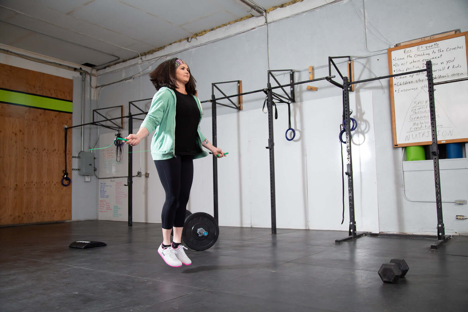 Person jump roping in Func Shoes